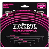 Ernie Ball Flat Ribbon Patch Cable Pedalboard Multi-Pack, Black (P06224)