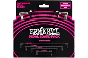 Ernie Ball Flat Ribbon Patch Cable Pedalboard Multi-Pack, Black (P06224)