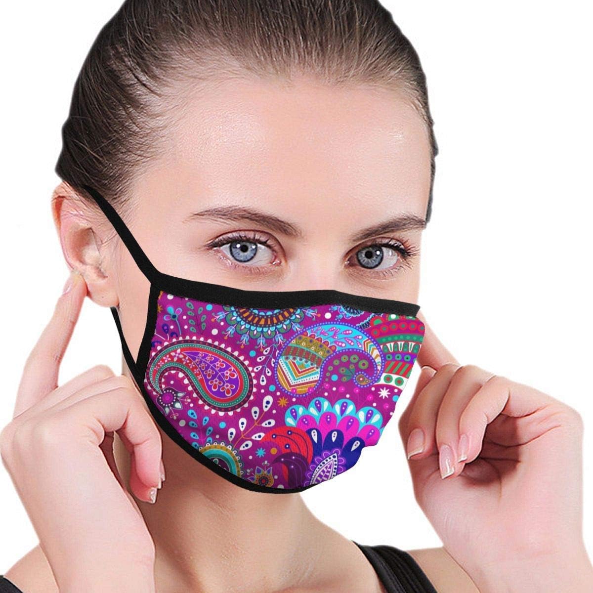 Mouth Mask, Dust Mask Flower Anti Pollution Breathable Respirator Mask Grade Flu Mask Carbon Activated Filtration - Reusable Washable - Comfy Polyester Adjustable