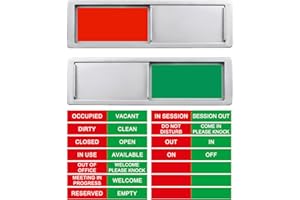 LOYINLO Letters Custom Privacy Door Sign,Vacant Occupied Sign, Do Not Disturb Sign, On Off Sign, Occupied Sign for Bathroom Door, Out of Office Sign, Meeting in Progress Door Sign, In Use Sign,Reserved Empty Sign,In Out Sign for Door-Silver