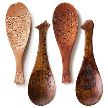 Amazon Kagomsa しゃもじ 木製 飯杓子 かわいい動物 ナチュラル