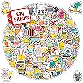 100Pcs Easter Stickers for Kids, Bunny Stickers Vinyl Waterproof Stickers Pack, Easter Gifts for Kids - Easter Egg Fillers fo
