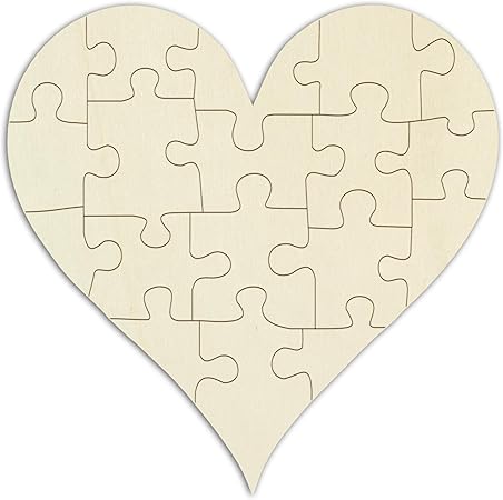 Kopierladen Holzpuzzle Herz zum bemalen und selbst gestalten 20 x 20 cm