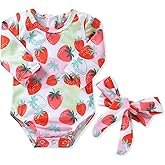 Aalizzwell Baby Girls One Piece Long Sleeve Swimsuit