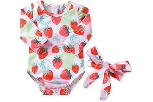 Aalizzwell Baby Girls One Piece Long Sleeve Swimsuit