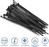 Yaluzibi Cable Ties 1000 Pack 8 inch 18kg Black UV Resistant Nylon PA66 view 8