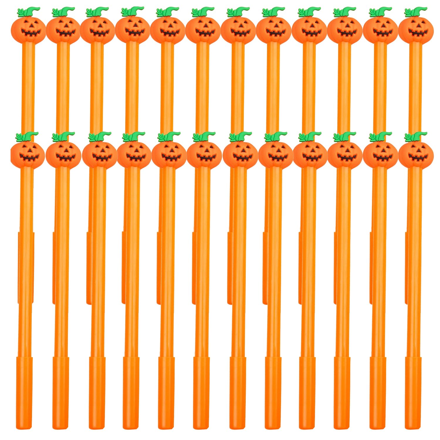 MFUOE Halloween Gel Ink Pens Pumpkin Shape Pens Novelty Pens Halloween Decorative Pens for Party Supplies School Office (24)