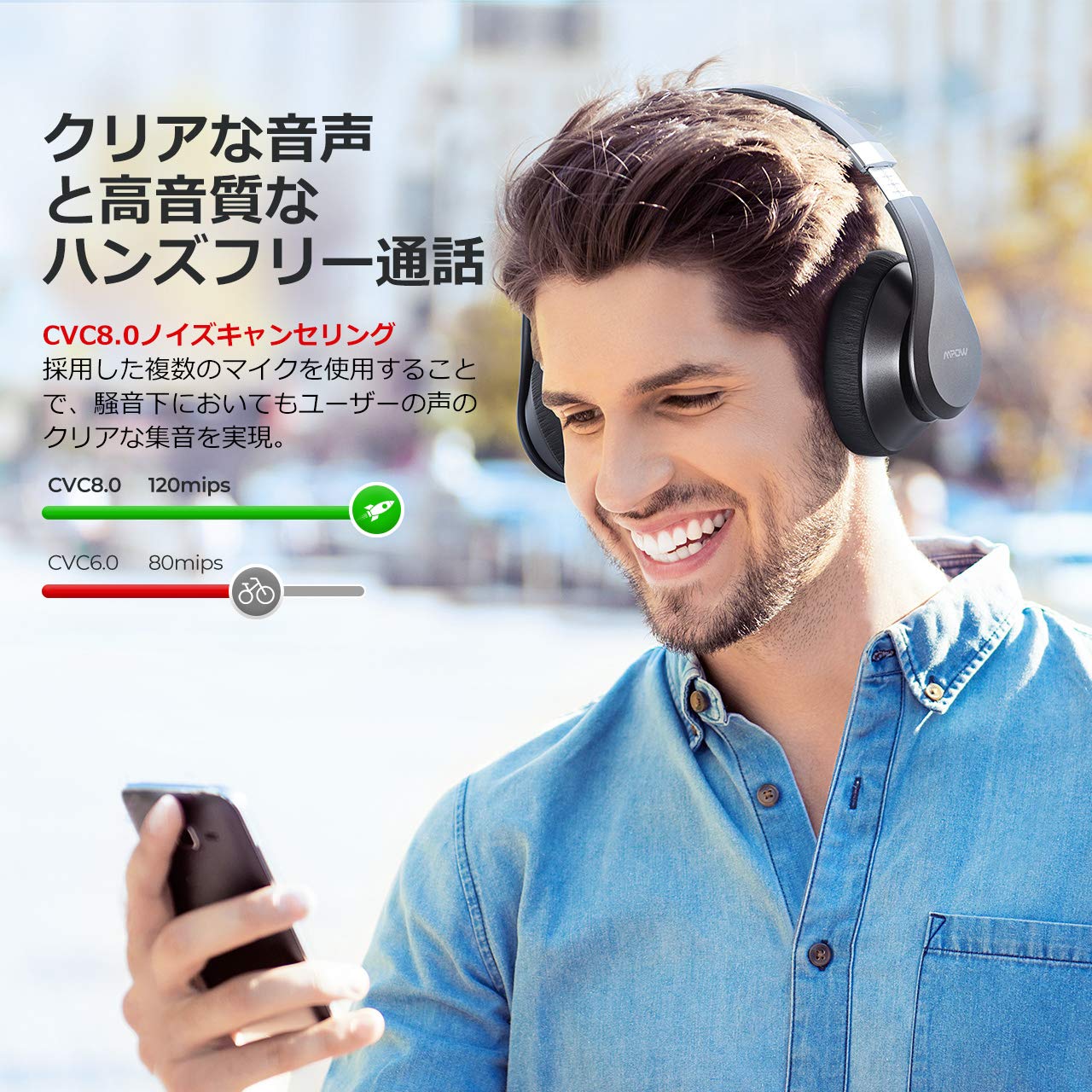 Mpow H20 ヘッドホン Bluetooth 5.0 ワイヤレス ヘッドホン 密閉型 高音質 デザイン賞2019受賞 ブラック