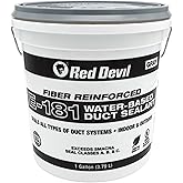 Red Devil 0841EX E-181 Duct Seal, Fiber Reinforced Water Based Duct Sealant, 1 Gallon, Gray, Made in USA