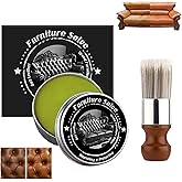 Furniture Salve & Brush, Wood Polish Wax, Household Upholstery Maintenance Kit, Leather and Wood Furniture Salve for Home, Sofa, Car Seats, 8oz (1 Set)