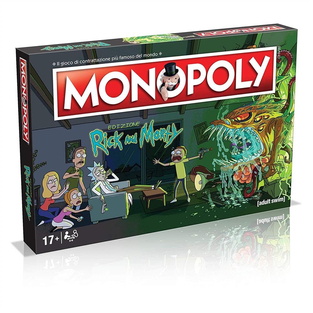 Winning Moves Monopoly Rick and Morty Board Game for Adults and Kids, 2-6 Players, Ages 8+