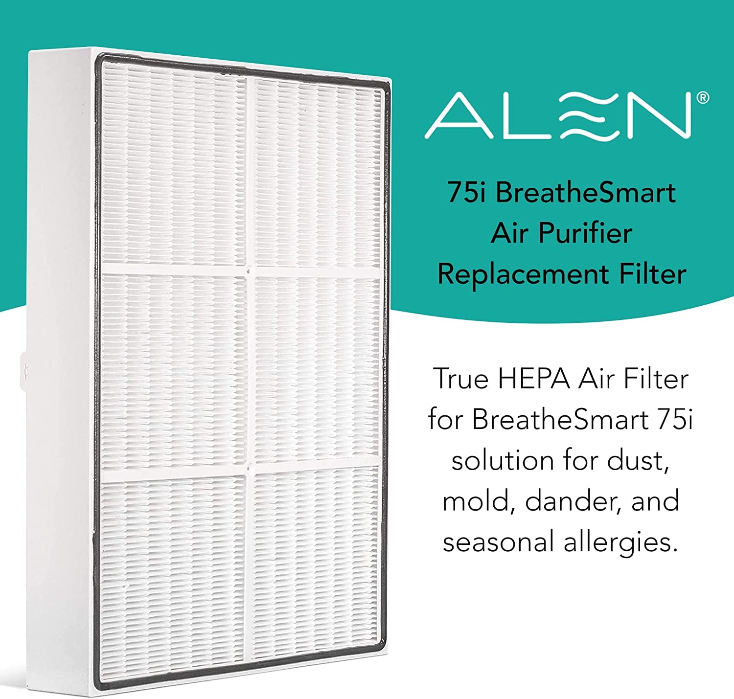 Alen Air Filter B7-Pure Replacement H13 True HEPA FIlter for BreatheSmart 75i Air Purifier - Captures Allergens, Dust, & Mold (1 Filter)