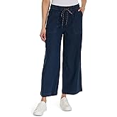Gloria Vanderbilt Womens Soft Drape Drawstring Pull on Wide Leg Crop Standard