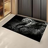 Turamurra Gothic Raven Moon Indoor Door Mat Gifts, Floor Area Rug for Entryway, Living Room or Bathroom, Non-Slip Halloween Spooky Forest Theme Doormat Home Decor Rug 17x29.5 Inch