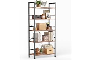 Sweetcrispy 5 Tiers Bookshelf, Classical Modern Book Shelf, Tall Display Shelves in Living Room, Home, Office, Storage Organi