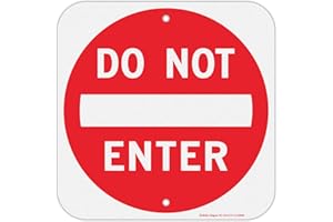 FAITTOO Do Not Enter Sign,12x12 Inch Square .040 Aluminum,Reflective Rust Free Metal Sign,Fade/Weather Resistant,Easy to Mount,Indoor/Outdoor Use