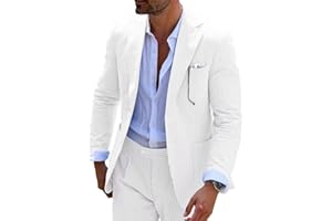 FXZPIODI Seersucker Slim Suits for Men Formal Casul Summer Beach Wedding Grooms 2 Piece Blazer Pants Party Striped Suit Sets