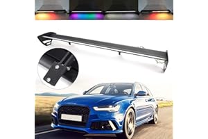 Areyourshop Universal Hatch Adjustable Aluminum Rear Trunk Wing Racing Spoiler with LED
