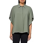 Anne Klein Women's Bttn Frt Dolman SLV Blouse