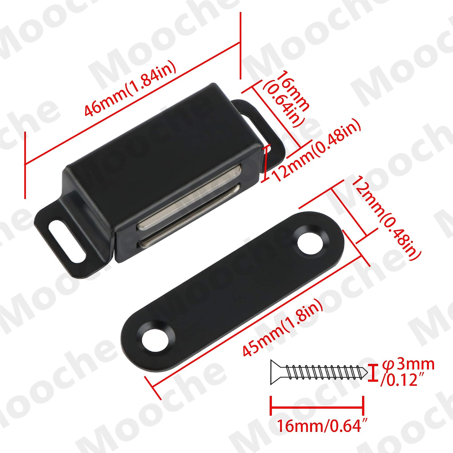 Mooche Cabinet Magnets 4 Pack, Stainless Steel Magnetic Door Catch, Cupboard Door Magnets - Image 3
