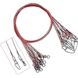 20Pcs Fishing Leaders with Swivels - Steel Leader Fishing line, Wire Leaders for Fishing Saltwater & Freshwater, Fishing Tack