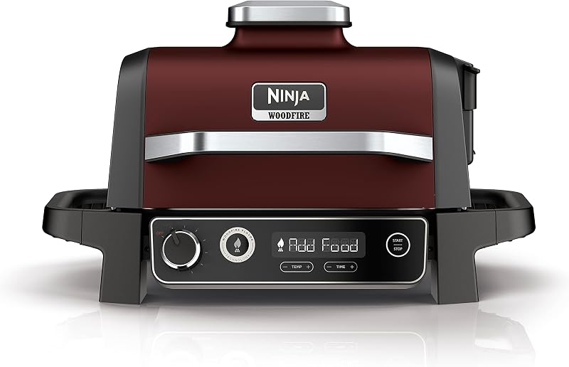 Ninja Woodfire Outdoor Grill Smoker Air Fryer 7 Functions Red/Black