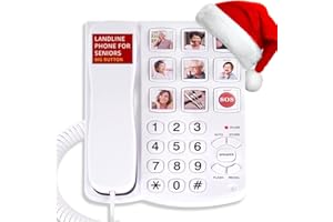 Uvital Big Button Phone for Seniors, Corded Landline Phone with 9 One-Touch Dialing Big Buttons, Hands-Free Calling, Loud Ringer, Easy to Use for Visually Impaired Telephone for Seniors