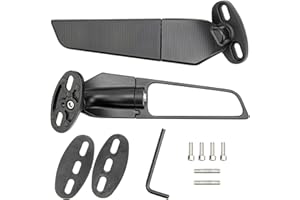 Motorcycle Rearview Mirror, 2pcs Motorcycle Rear View Mirror Wind Wing Adjustable Rotating for Ninja 250 300 H2 H4, 400, 650,
