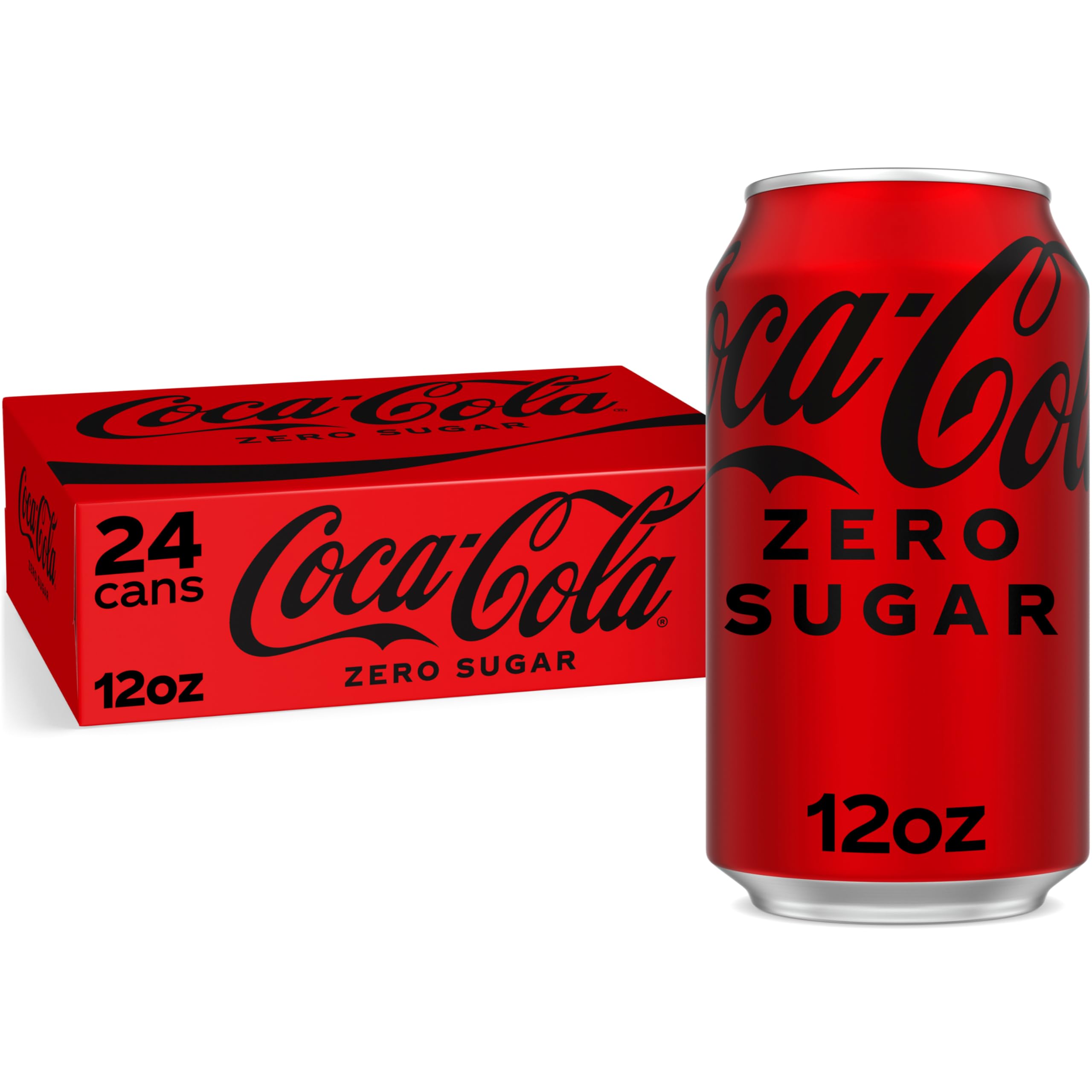 Coke Zero Sugar Cola Soda, 12 oz, 24 Pack