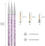 Hanyousheng 3pcs Nail Art Brushes Fine Detail Painting Pen Set Random Color view 2