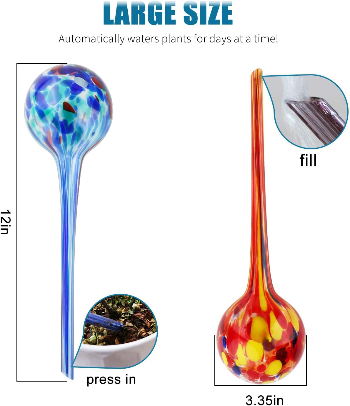 Brajttt Plant Watering Globes, 2 Pieces Automatic Watering Bulbs, Cute Glass Watering Globes with 2 Tags : Garden & Outdoor