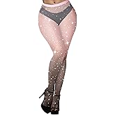Benefeet Sox Womens Sparkle Fishnets Neon Gradient Glitter Rhinestone Tights Sexy Mesh Stockings Party High Waist Pantyhose
