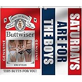 Rhungift 2Pack King of The Rears Flag and Saturdays for The Boys Flag 3x5 Ft Large, Moderate-Outdoor 100D Polyester,Nelk Boys
