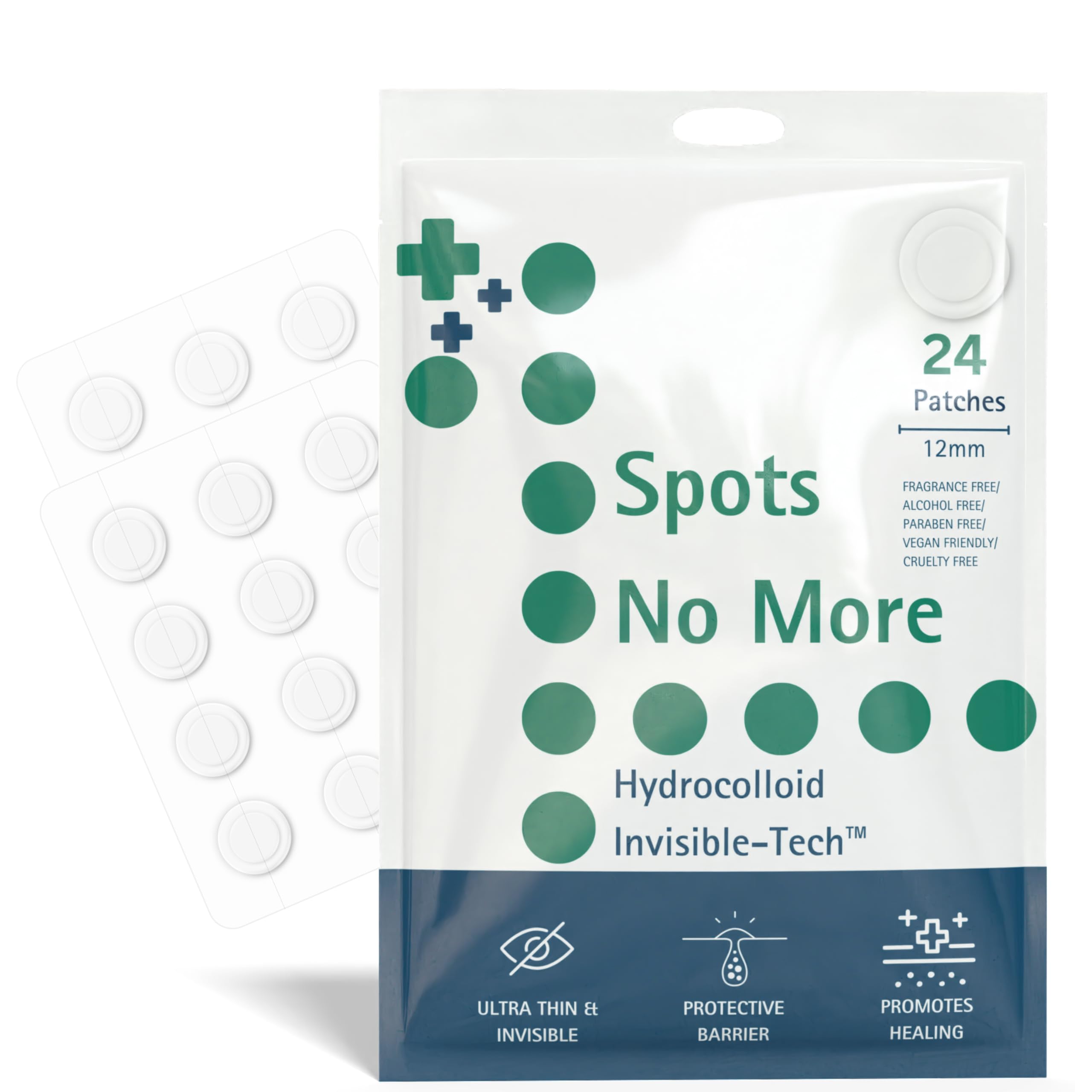 Spots No More Hydrocolloid Pimple Patches for Acne Treatment | Fast Acting Acne Patch Translucent Spot Patches for Face | Fragrance Free Skin Pimple Patch