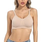 OBICUM Backless Clear Back Bra Convertible Wireless Dance Bra Unpadded Adjustable Straps Low Back