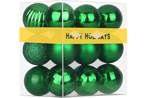 GAMEXCEL 18Pcs Christmas Balls Ornaments for Xmas Tree - Shatterproof Christmas Tree Decorations Medium Hanging Ball Green 2.5in x 18 Pack