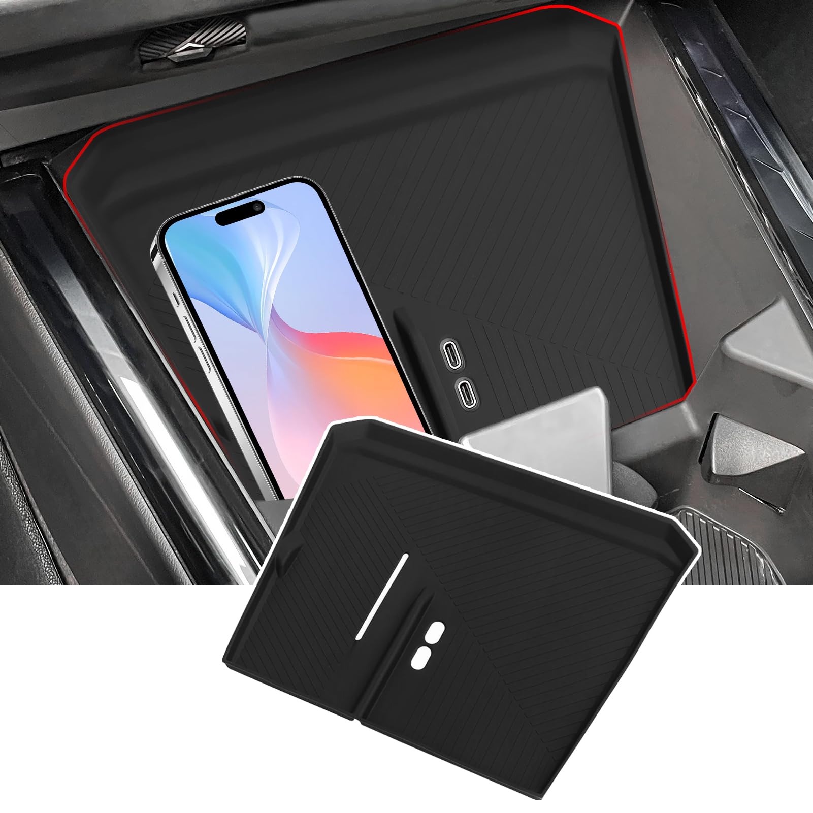 Photo 1 of Jaronx Compatible with BMW X3 G45 Wireless Charging Mat 2025, Anti-Slip Silicone Wireless Charging Pad Cover for BMW X3 Accessories 2025