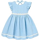 Coedody Toddler Baby Girl Dress Ruffle Sleeveless Dresses Girls Kids Outfits Casual Floral Spring Summer Beach Sundress