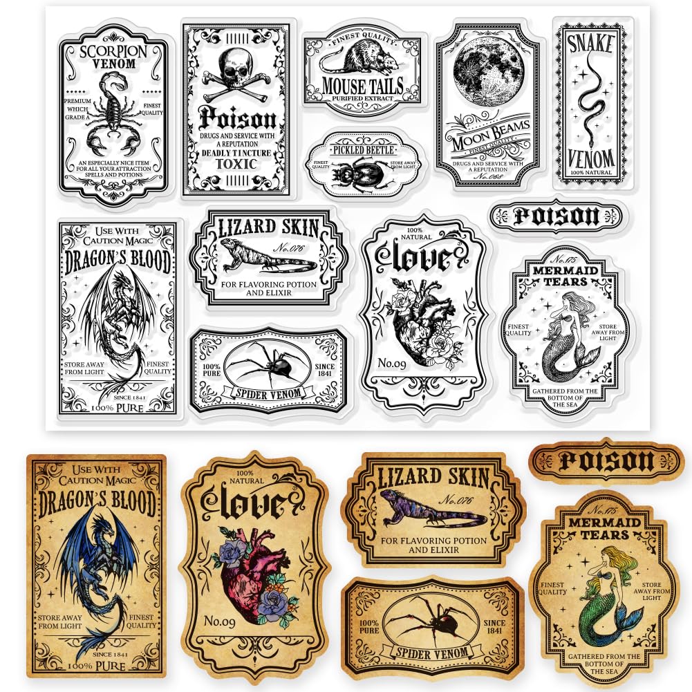 Potion Label Magic Clear Stamps Potion Label Magic Decorative Clear Stamps Si... | eBay potion-label-magic-clear-stamps-potion-label-magic-decorative-clear-stamps-si-ebay