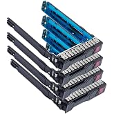 Heretom Pack-4 2.5" SAS SATA SFF SAS Drive Tray Caddy 651687-001 651699-001 | Compatible for HP Gen8 Gen9 G8 G9 ML350p DL360e DL320e DL380e SL270 sL230