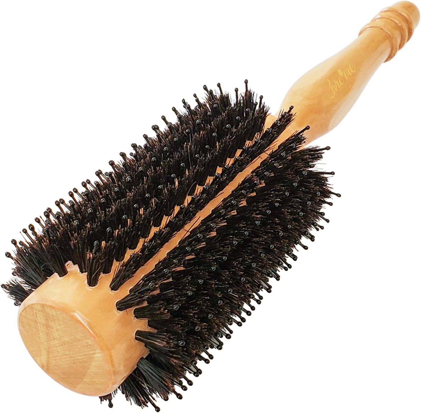Round Boars Roller Brush Wooden Large Barrel (1.4 inch Core, 2.8 inch with Bristles) for Blow