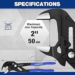 WORKPRO 10-Inch Pliers Wrench, CR-V Construction