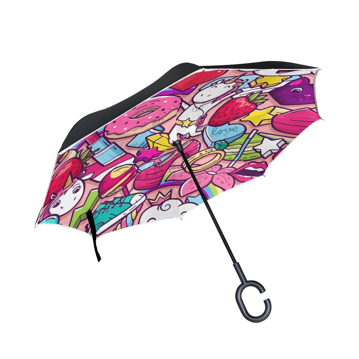 安い ゴルフ傘 Umbrellasリバーシブル太陽雨傘車屋外の使用c型のハンドル U Alaza Lifeかわいいユニコーン女性用メイクアップstrawberry B07dfxcp9h Reverse Inverted 高品質 Www Aiq Aiq Com Mx