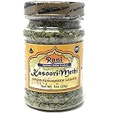 Rani Fenugreek Leaves Dried, All Natural (Kasoori Methi) 28g (1oz) ~ PET Jar | Gluten Friendly | NON-GMO ~ Vegan