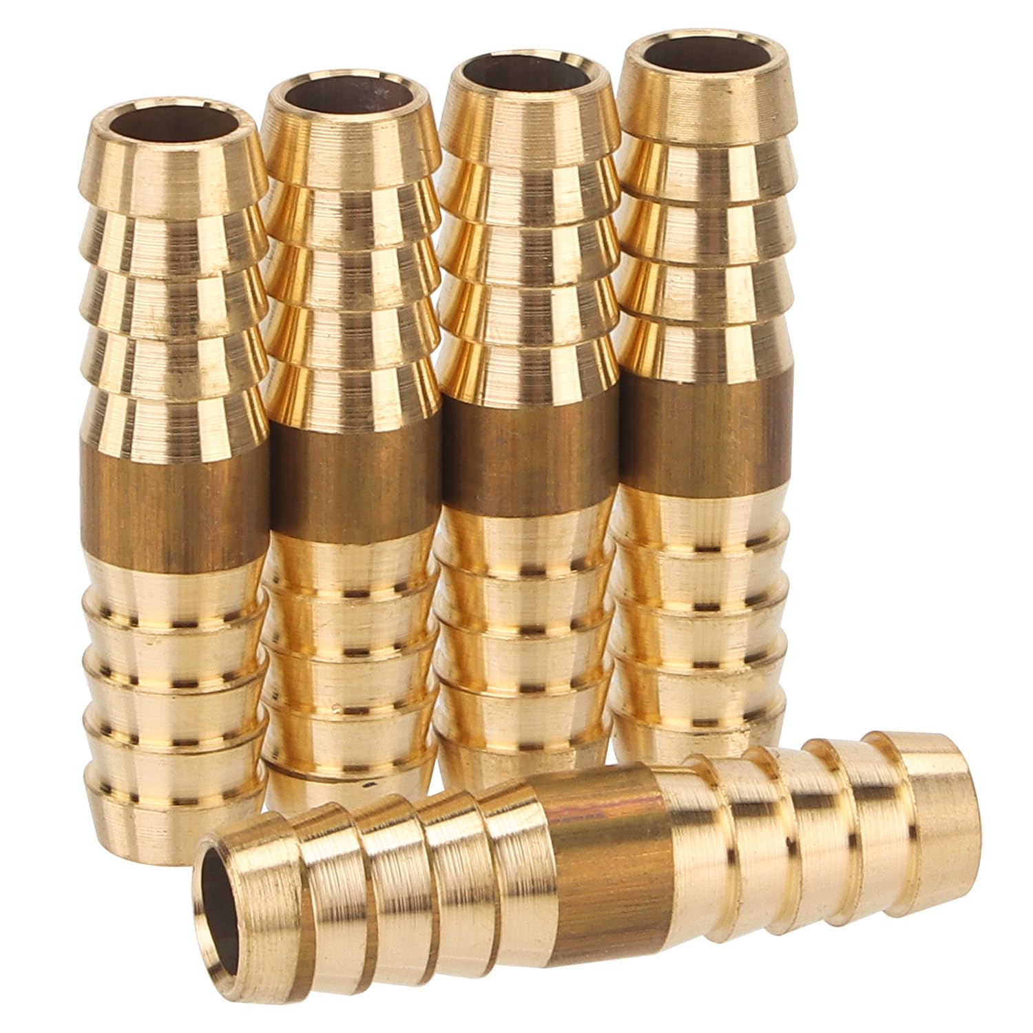 LTWFITTING Brass Barb Splicer Mender 10mm ID Hose Fitting Air Water Fuel Boat (Pack of 5)