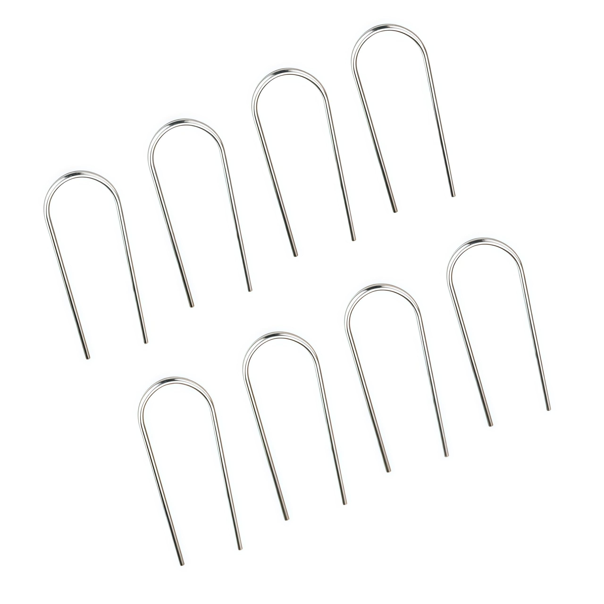 Trampoline Anchor Kit, Football Goal Net Pegs, Metal Heavy Duty U-Shaped Pegs, Ideal As Tent Pegs & Ground Anchors For Trampolines & Goal Posts 8 Pack Loopunk