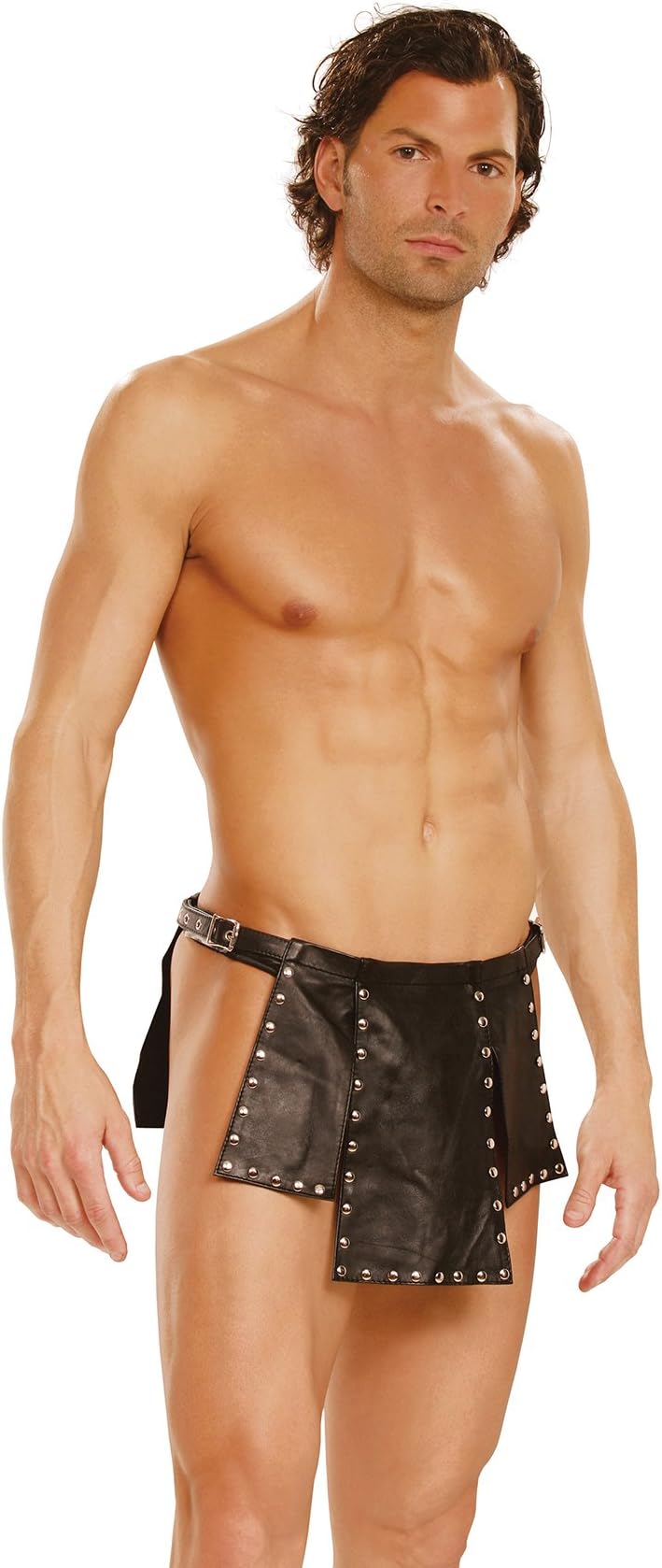 Men's Adjustable Buckle Leather Studded Kilt