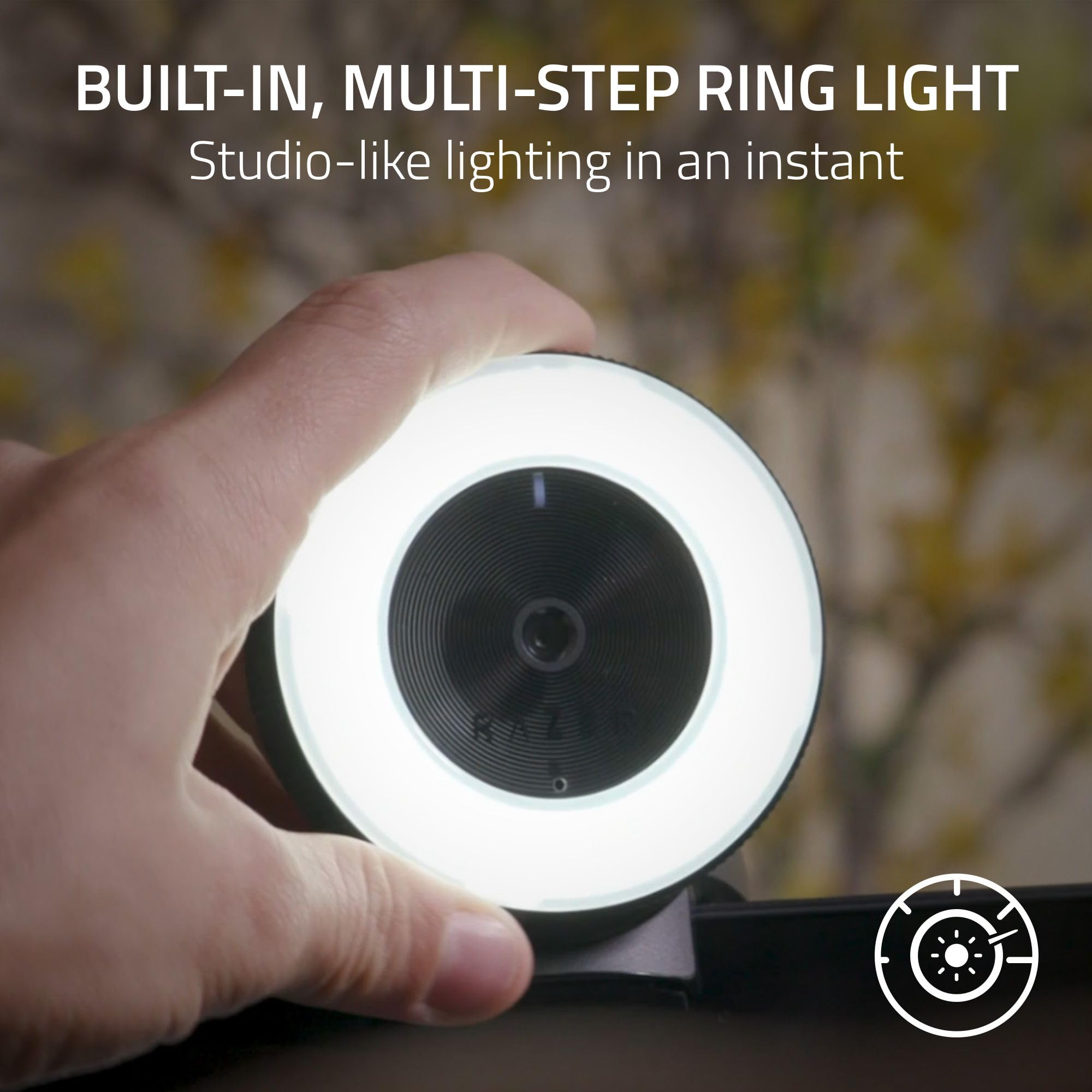 Ring Light W/Adjustable Brightness - Built-in Microphone