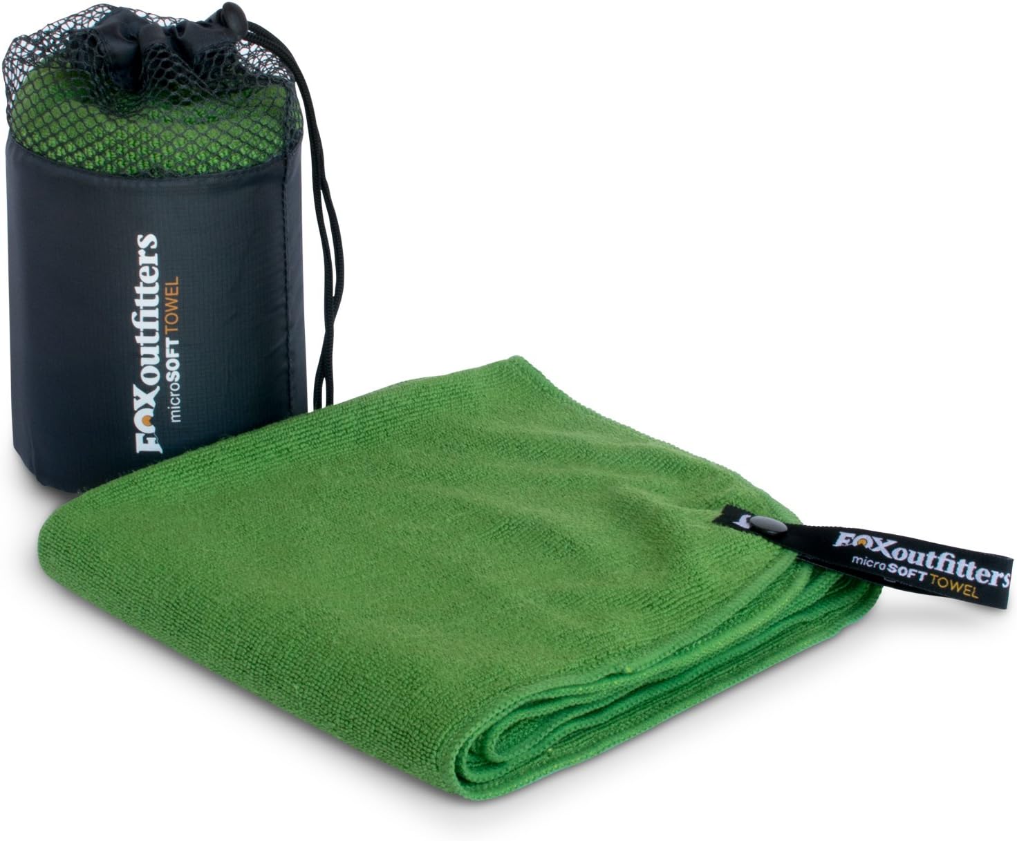 Fox Outfitters Microsoft Towel - Ultra Compact Soft Dry Microfiber Camping & Travel Towel with Hang Loop Snap. Lightweight & Great for Backpacking, Hiking, Sports. : Sports & Outdoors