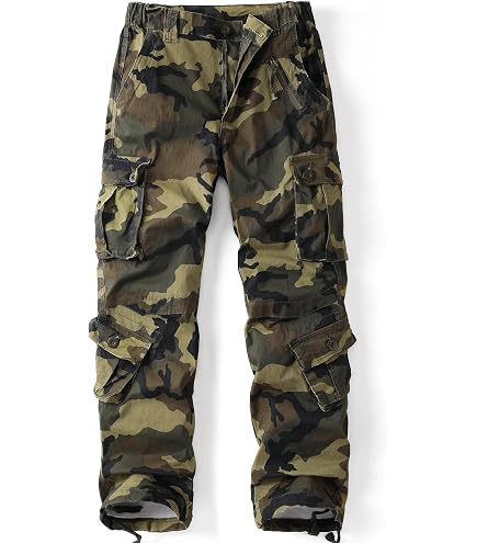 AKARMY Women's Cotton Casual Work Pants Camouflage Cargo Pants